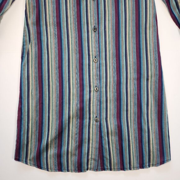 Vintage 70's Jerell Striped Shirt Dress 1970's Retro Mod Preppy Collared Dress S - Picture 4 of 6